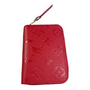 Louis Vuitton Zippy Coin Wallet Monogram Leather Empreinte Red Excellent Cond.